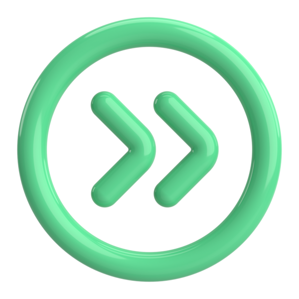 Sonraki düğme. Devam et düğmesi. 3B illüstrasyon.