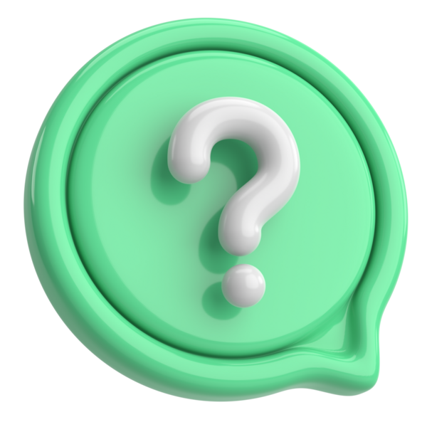 Soru işareti işareti. 3B illüstrasyon.