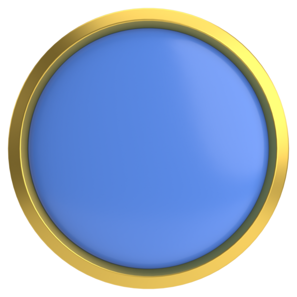 Üç boyutlu daire düğmesi. Lüks düğmesi. 3B illüstrasyon.