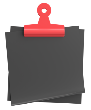 Yapışkan bir not. Üç boyutlu not kağıdı. 3B illüstrasyon.