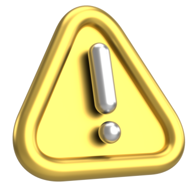 Uyarı işareti. Ünlem işareti. 3B illüstrasyon.