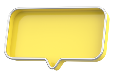 Üç boyutlu mesaj kutusu. Konuşma balonu. 3B illüstrasyon.