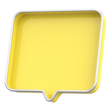 Üç boyutlu mesaj kutusu. Konuşma balonu. 3B illüstrasyon.