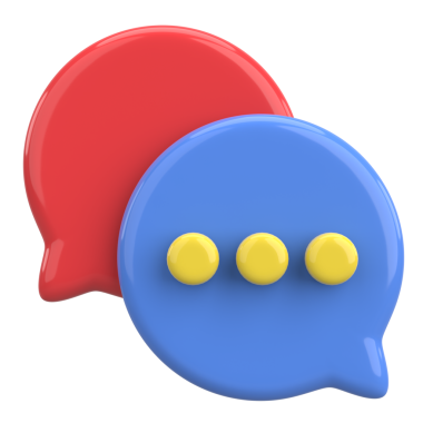 Canlı sohbet simgesi. Sohbet ikonu. 3B illüstrasyon.