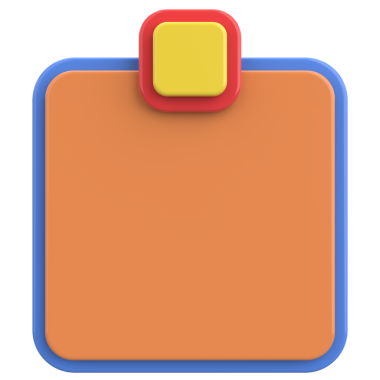 Üç boyutlu uyarı kutusu. Boş mesaj kutusu. 3B illüstrasyon.