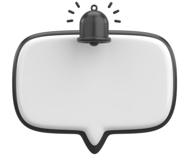 Üç boyutlu uyarı kutusu. 3B illüstrasyon.