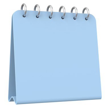 Boş takvim. Üç boyutlu takvim. 3B illüstrasyon.