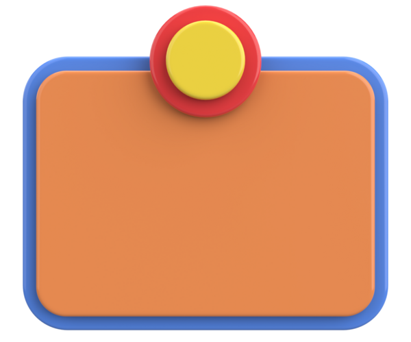 Üç boyutlu uyarı kutusu. Boş mesaj kutusu. 3B illüstrasyon.