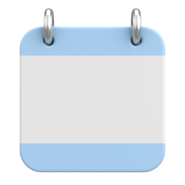 Boş takvim. Üç boyutlu takvim. 3B illüstrasyon.