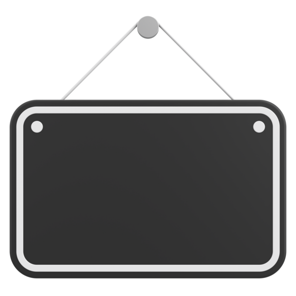 Boş Asılma İşareti. 3B Görüntü.