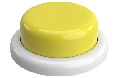 Üç boyutlu düğme. Bas düğmeye. 3B illüstrasyon.