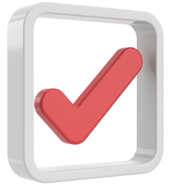 3 boyutlu onay kutusu. İşaretle. 3B illüstrasyon.