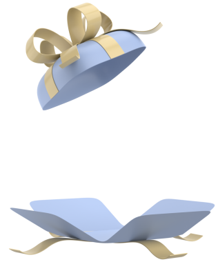 Hediye Kutusu açıldı. Üç boyutlu hediye kutusu. 3B illüstrasyon.