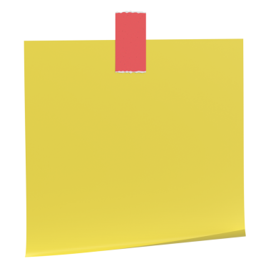 Üç boyutlu not kağıdı. Yapışkan bir not. 3B illüstrasyon.