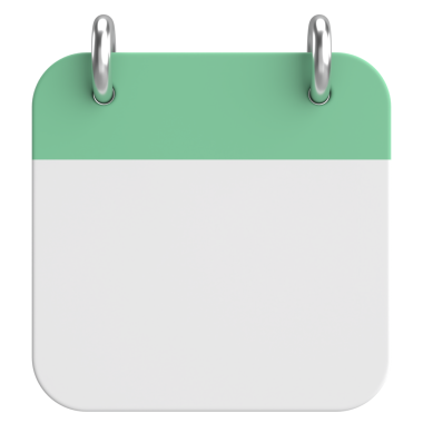 Boş takvim. Üç boyutlu takvim. 3B illüstrasyon.