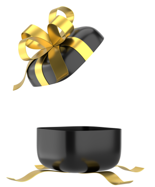 Hediye Kutusu açıldı. Üç boyutlu hediye kutusu. 3B illüstrasyon.