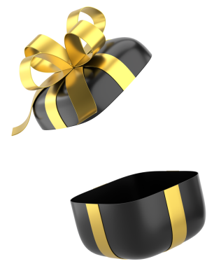 Hediye Kutusu açıldı. Üç boyutlu hediye kutusu. 3B illüstrasyon.