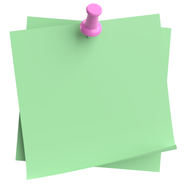 Üç boyutlu not kağıdı. Yapışkan bir not. 3B illüstrasyon.