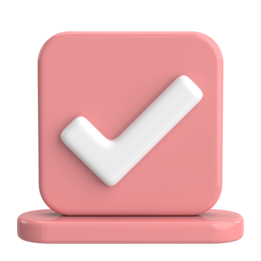 3 boyutlu onay kutusu. İşaretle. 3B illüstrasyon.