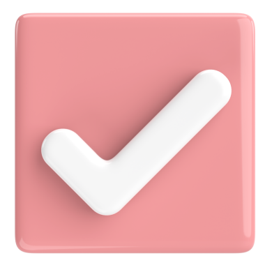 3 boyutlu onay kutusu. İşaretle. 3B illüstrasyon.