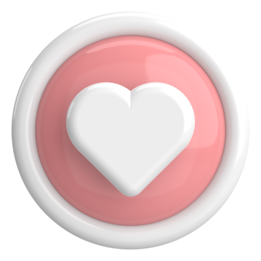 Düğme gibi. İkon gibi. 3B illüstrasyon.