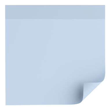 Üç boyutlu not kağıdı. Yapışkan bir not. 3B illüstrasyon.