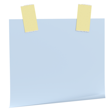 Üç boyutlu not kağıdı. Yapışkan bir not. 3B illüstrasyon.