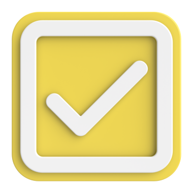 3 boyutlu onay kutusu. İşaretle. 3B illüstrasyon.