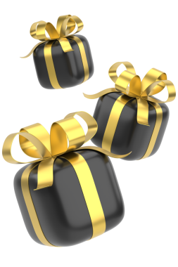 Kara Cuma için 3 boyutlu hediye kutusu. 3B illüstrasyon.