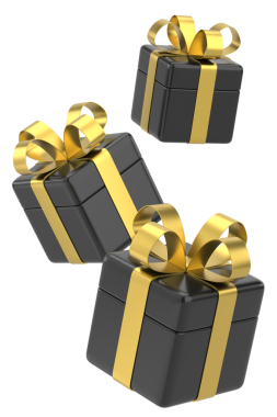 Kara Cuma için 3 boyutlu hediye kutusu. 3B illüstrasyon.