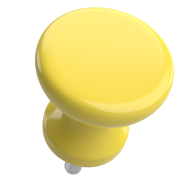 Pimi çek. Çizim iğnesi. Üç boyutlu pim. 3B illüstrasyon.