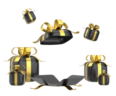 Hediye Kutusu açıldı. Üç boyutlu hediye kutusu. 3B illüstrasyon.