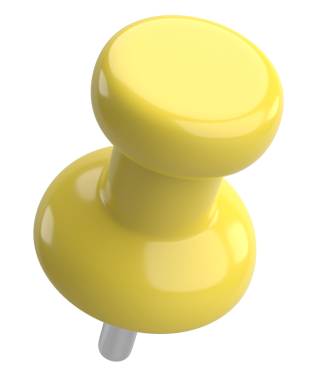 Pimi çek. Çizim iğnesi. Üç boyutlu pim. 3B illüstrasyon.