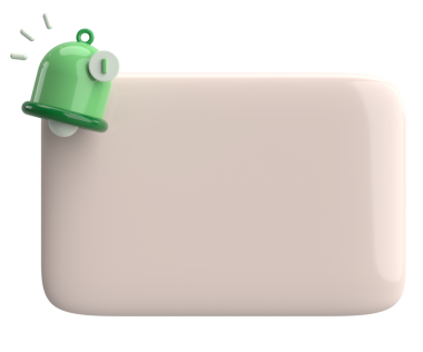 Üç boyutlu uyarı kutusu. 3B illüstrasyon.