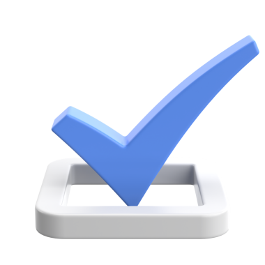 3 boyutlu onay kutusu. İşaretle. 3B illüstrasyon.