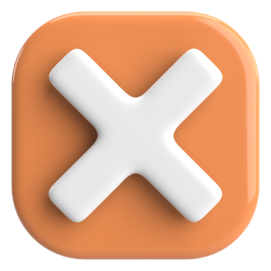 Üç boyutlu kapatma düğmesi. Çapraz. 3B illüstrasyon.