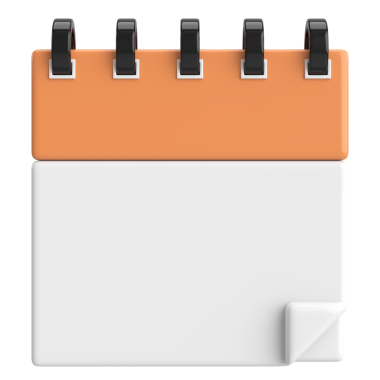 Boş takvim. Üç boyutlu takvim. 3B illüstrasyon.