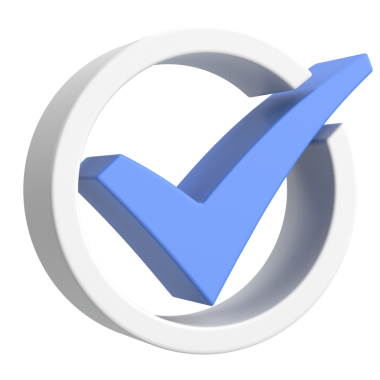 3 boyutlu onay kutusu. İşaretle. 3B illüstrasyon.