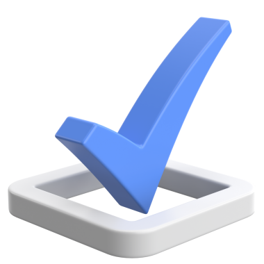 3 boyutlu onay kutusu. İşaretle. 3B illüstrasyon.