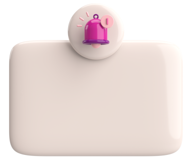 Üç boyutlu uyarı kutusu. 3B illüstrasyon.