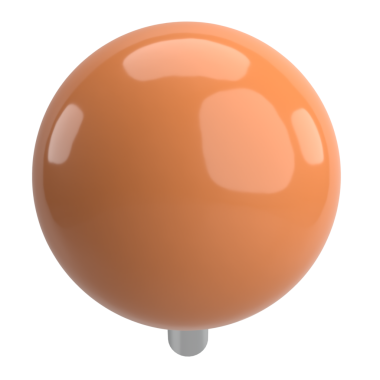 Pimi çek. Çizim iğnesi. Üç boyutlu pim. 3B illüstrasyon.