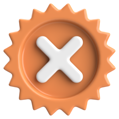 Üç boyutlu kapatma düğmesi. Çapraz. 3B illüstrasyon.