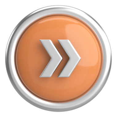 Sonraki düğme. Devam et düğmesi. 3B illüstrasyon.