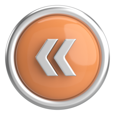 Önceki düğme. Arka düğme. 3B illüstrasyon.