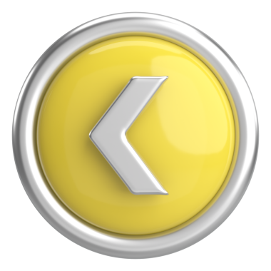 Önceki düğme. Arka düğme. 3B illüstrasyon.