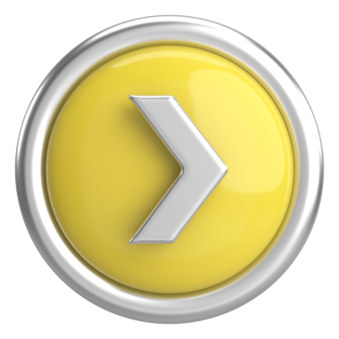 Sonraki düğme. Devam et düğmesi. 3B illüstrasyon.