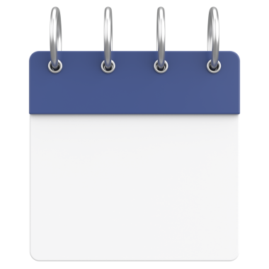 Boş takvim. Üç boyutlu takvim. 3B illüstrasyon.