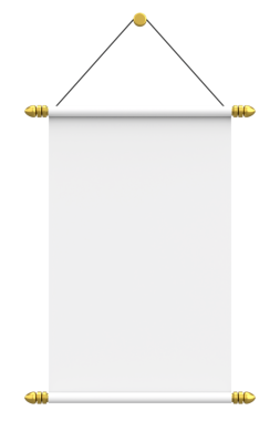 Kaydırma kağıdı. Mesaj kutusu. 3B illüstrasyon.