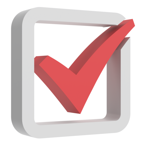 3 boyutlu onay kutusu. İşaretle. 3B illüstrasyon.