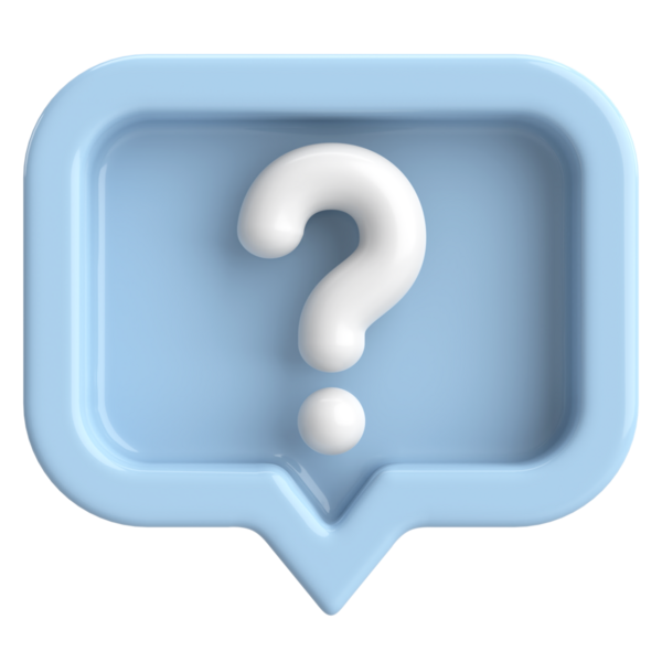 Soru işareti işareti. 3B illüstrasyon.